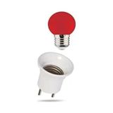 Duy Fişli + 1W Ledli E-27 Duylu Renkli Gece Lambası LED Ampulü Kırmızı