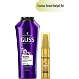 Duy Gliss Intense Therapy Yeniden Yapılandırıcı Şampuan 360 ml - Omega Plex ve Acai Üzümü + Pantene Onarıcı ve Koruyucu Serum 100 ml