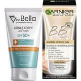 Duy Leke Karşıtı Güneş Bakım Kremi 50 ml + Bb Krem 18 ml Orta Ton Cilt Kusursuzlaştırıcı Etki ile Normal Ciltler Için Nemlendirici