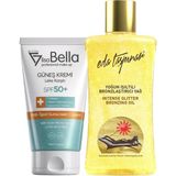 Duy Leke Karşıtı Güneş Kremi 50 ml + Yoğun Işıltılı Bronzlaştırıcı Yağ 200 ml