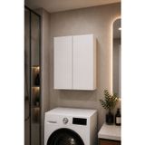 Duyamo 3 Raflı Çok Amaçlı Banyo Dolabı Mat Beyaz MDF Lam 69x55x25 cm Yavaşlatıcılı Kapaklı Duvar Dolabı