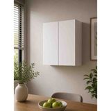 DUYAMO 3 Raflı Çok Amaçlı Hazır Mutfak Dolabı Mat Beyaz Mdf Lam 69X55X25 cm Yavaşlatıcılı Kapaklı