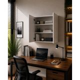 Duyamo 3 Raflı Çok Amaçlı Kitaplık Mat Beyaz MDF Lam 69x55x25 cm Yavaşlatıcılı Kapaklı