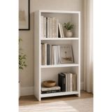 DUYAMO Beyaz Mdf Kitaplık 3 Gözlü Raflı Çok Amaçlı Kitaplık Dolabı 104X55X23 cm