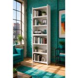 Duyamo Nova 6 Raflı Beyaz MDF Modüler Ofis Kitaplık 55x23x208 cm