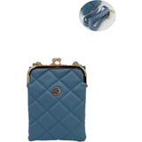Duygushoesbag Yandan Deri Askılı Kadın Mini El Omuz Çantası - Mavi
