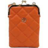 Duygushoesbag Yandan Deri Askılı Kadın Mini El Omuz Çantası - Turuncu