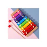 Duyu Atölyesi Wooden Toys Montessori Renkli Kutulu 8 Nota Ahşap Ksilofon Selefon Ksilafon Tuşlu Sesli Müzik Aleti