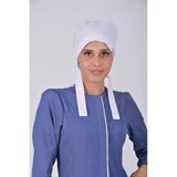 Düz Beyaz Tesettür Doktor Hemşire Aşçı Cerrahi Hastane Tesettür Bonesi