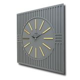 Düz Çizgiler - Antrasit Gri ve Altın - 50 Cm Duvar Saati