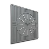 Düz Çizgiler - Antrasit Gri ve Gümüş - 50 Cm Duvar Saati
