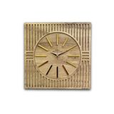 Düz Çizgiler - Mostar Ahşap ve Altın - 50 Cm Duvar Saati