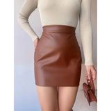 Düz Deri Etek Taba H24468 - L