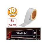 Düz Desensiz En 7.5 Cm 10 Mt İkaz Bandı Reflektif Metalize Gri Renk Gece Parlayan Reflektörlü Bant