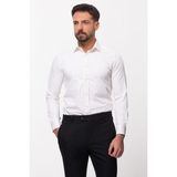 Düz Ekru Rengi Slim Fit Saten Klasik Erkek Gömlek - 2XL