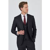 Düz Filafil Mono Yaka Tam Astar Yelekli 6 Drop Slim Fit Takım Elbise 1001250171