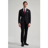 Düz Gabardin Mono Yaka Tam Astar Beli Lastikli Esnek 6 Drop Slim Fit Takım Elbise 1001250155