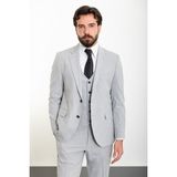 Düz Gri Slim Fit Mono Yaka 4 Drop Klasik Erkek Takım Elbise - 54 - 6 Drop