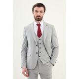 Düz Gri Slim Fit Mono Yaka Erkek Takım Elbise - 54 - 6 Drop