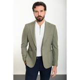 Düz Haki Slim Fit Torba Cep Geniş Yaka Erkek Ceket - 52