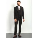 Düz Kahverengi Slim Fit Klasik Erkek Takım Elbise - 50 - 6 Drop