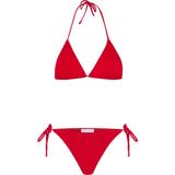 Düz Kırmızı Üçgen Bikini Takım - 38