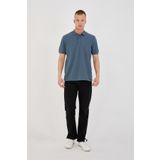 Düz Pike Polo Yaka Trender Erkek T-Shirt 2127 PETROL