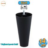 Düz Plastik Ayak 14 Cm Mobilya Sehpa Kanepe Tv Ünitesi Koltuk Ayağı Baza Ayakları Siyah Aparat Dahil