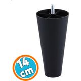 Düz Plastik Ayak 14 Cm Mobilya Yükseltici Sehpa Kanepe Tv Ünitesi Koltuk Ayağı Baza Ayakları Siyah