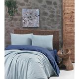 Düz Renk Cift Taraflı Akfil 64 Tel Nevresim Takımı - 200 x 220 cm - Su Yeşili - İndigo