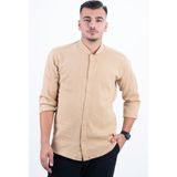 Düz Şef Gömlek Aşçı Kıyafeti Chef Aşçı Forması - Bej - Taba - 2XL
