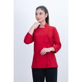Düz Şef Gömlek Aşçı Kıyafeti Chef Aşçı Forması - Kırmızı