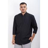Düz Şef Gömlek Aşçı Kıyafeti Chef Aşçı Forması - Siyah - 2XL