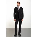Düz Siyah Slim Fit Mono Yaka 8 Drop Klasik Erkek Takım Elbise - 52 - 6 Drop