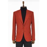 Düz Slim Fit Spor Bordo Erkek Ceket - Wessi