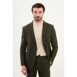 Düz Slim Fit Torba Cep Beli Lastikli Ipli Yün Erkek Takım Elbise - 48 - Haki - 6 Drop