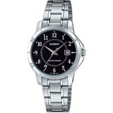 Düz Standart Kol Saati LTP-V004D-1BUDF Beyaz 1 Atm Takvim Çelik Çelik Mineral Analog & Dijital Siya