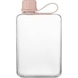 Düz Su Şişesi Taşınabilir Seyahat Şişesi Hafif 17 Oz Bpa Içermeyen Tritan Yeniden Kullanılabilir Plastik Su Şişeleri Sızdırmaz Ince Su Şişesi Çanta Seyahat Cep Spor Fitness (Pembe) - 12 V / Altın