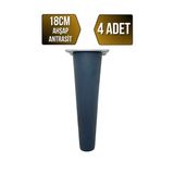 Düz Torna Ahşap Ayak Mobilya Masa Ve Dolap Ayağı(Antrasit)(Kayın / Gürgen) Antrasit 18Cm 18Cm - 4 Adet