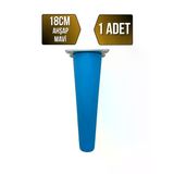 Düz Torna Ahşap Ayak Mobilya Masa Ve Dolap Ayağı(Mavi)(Kayın / Gürgen) Mavi 18Cm 18Cm - 1 Adet