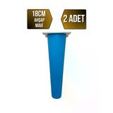 Düz Torna Ahşap Ayak Mobilya Masa Ve Dolap Ayağı(Mavi)(Kayın / Gürgen) Mavi 18Cm 18Cm - 2 Adet