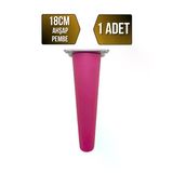 Düz Torna Ahşap Ayak Mobilya Masa Ve Dolap Ayağı(Pembe)(Kayın / Gürgen) Pembe 18Cm 18Cm - 1 Adet
