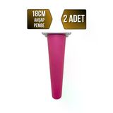 Düz Torna Ahşap Ayak Mobilya Masa Ve Dolap Ayağı(Pembe)(Kayın / Gürgen) Pembe 18Cm 18Cm - 2 Adet