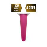 Düz Torna Ahşap Ayak Mobilya Masa Ve Dolap Ayağı(Pembe)(Kayın / Gürgen) Pembe 18Cm 18Cm - 4 Adet