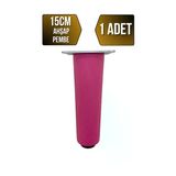 Düz Torna Ayarlı Ahşap Ayak Mobilya Masa Ve Dolap Ayağı(Pembe)(Kayın / Gürgen) Pembe 15Cm 15Cm - 1 Adet