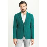 Düz Yeşil Rengi Slim Fit Torba Cep Mono Yaka Erkek Ceket - 54