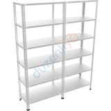 Düzenliyo 6 Katlı 2 Üniteli Galvaniz Çelik Raf 31X120X200 cm – Depo, Arşiv, Kiler ve Market Rafı
