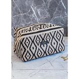 DüzenOrganizer Bohe Seyahat Makyaj Çantası 24 x 16 x 13 cm Çizgili Desen ile Günlük ve Gece Kullanım İçin Uygun