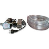 Düzey 220&12 Volt 3/4'' Hortum Çıkışlı Dıştan Çekme Adaptörlü Mazot Aktarma Sıvı Transfer Pompası + 5 Metre Hortum Seti