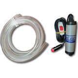 Düzey 24 Volt Mini (Küçük) Çakmaklık Girişli Dalgıç Mazot Aktarma Sıvı Transfer Pompası + 3 Metre Hortum Seti (Su - Süt - Yağ)